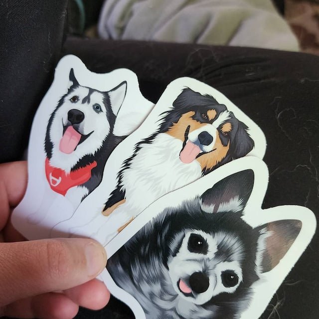 Personalized Dog Face Stickers - oneofakindcreatives