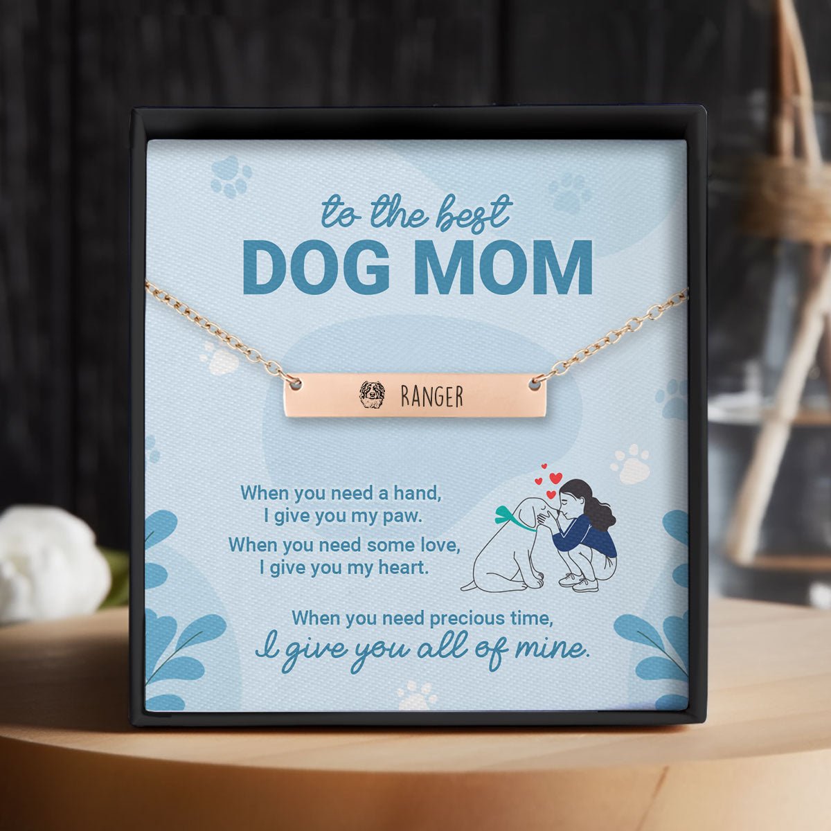 Personalized Dog Mom Necklace Gift - oneofakindcreatives