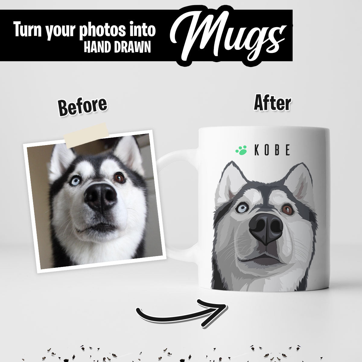 Pet Portrait Mug Personalized - oneofakindcreatives