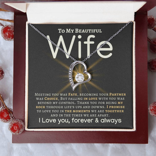 To My Beautiful Wife "Falling in Love" Forever Love Necklace Gift - oneofakindcreatives