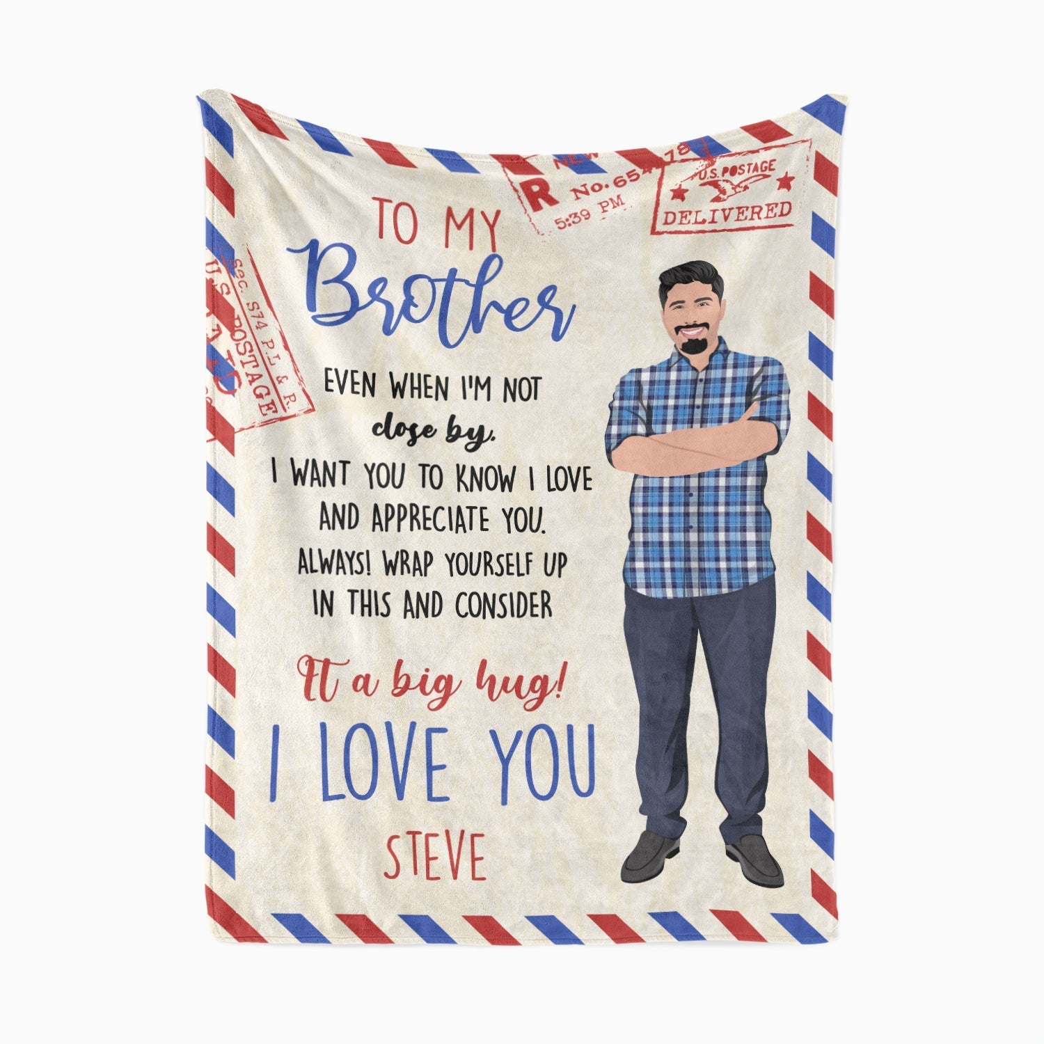 To My Big Brother Personalized Blanket - oneofakindcreatives