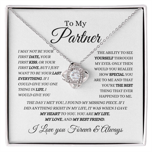 To My Partner - Last Everthing Love Knot Necklace - oneofakindcreatives